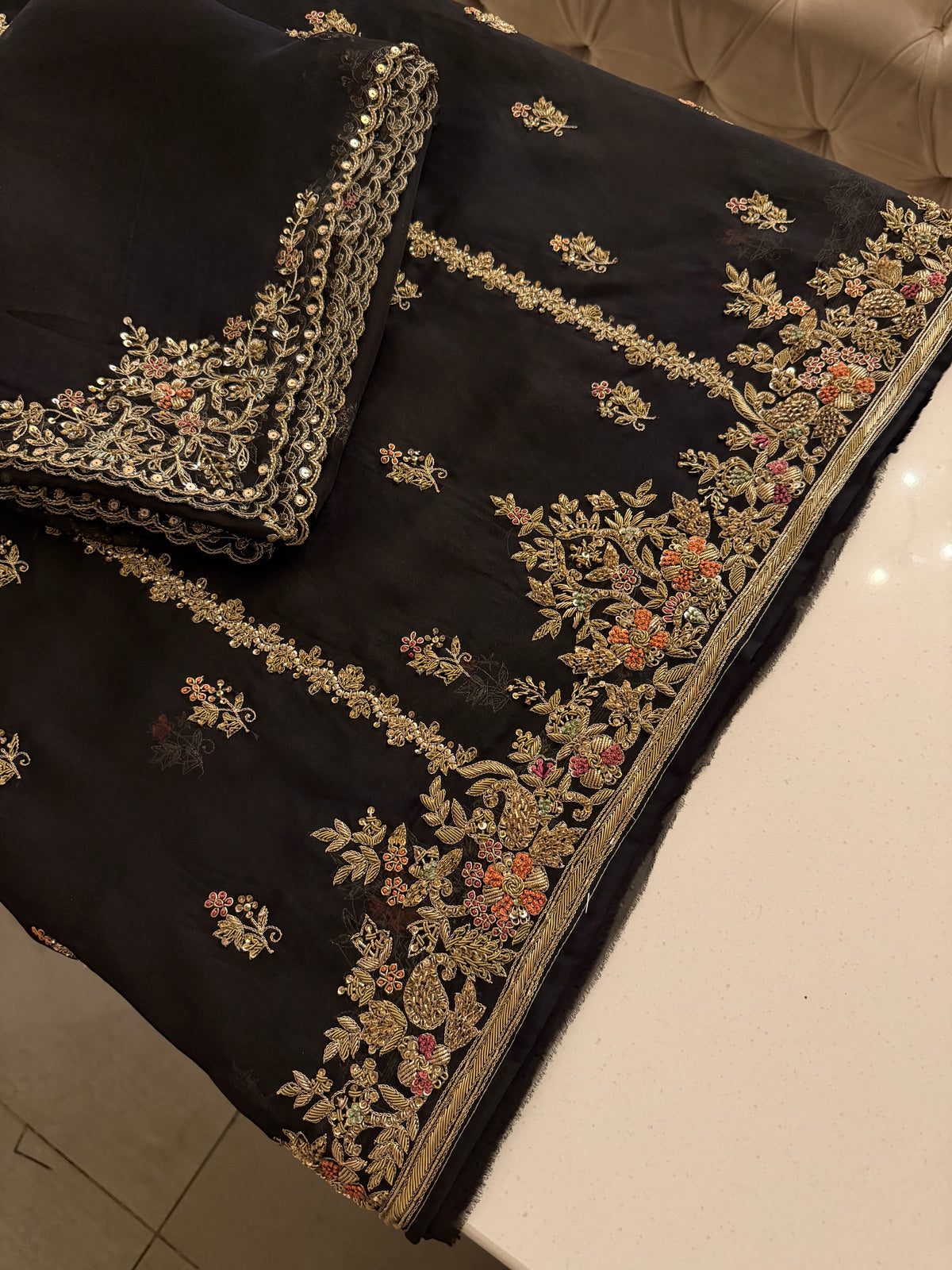 Noor Jahan – Design 01 | Luxury Pure Organza Handcrafted Suit