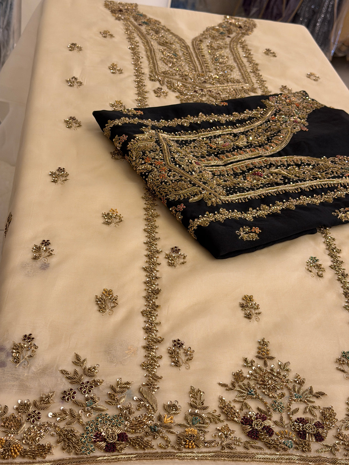 Noor Jahan – Design 01 | Luxury Pure Organza Handcrafted Suit