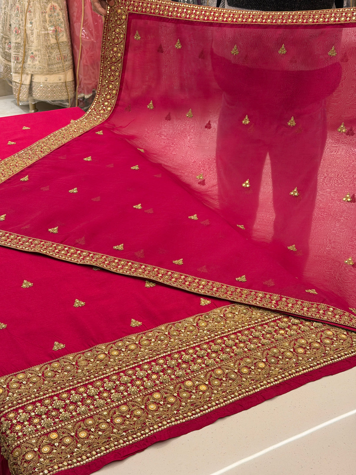 Ruby Royale – Sabya-Inspired Luxury Bridal Suit