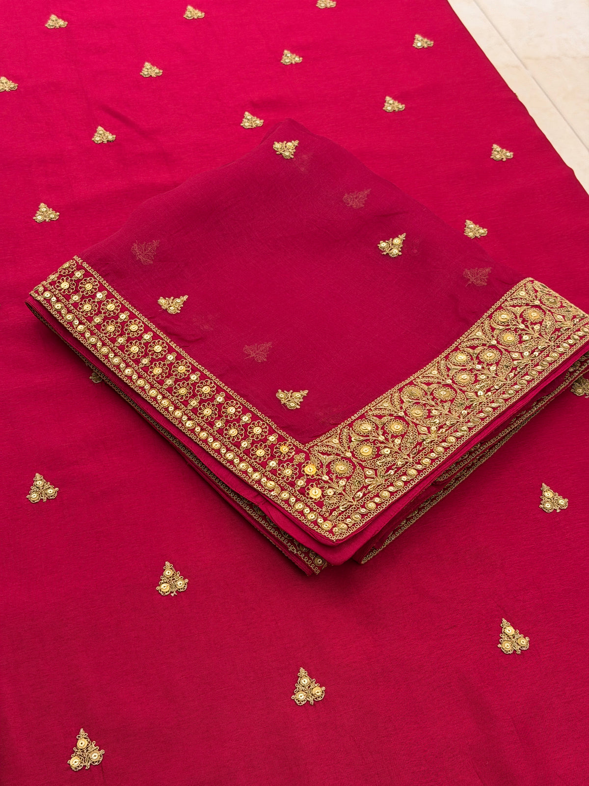 Ruby Royale – Sabya-Inspired Luxury Bridal Suit