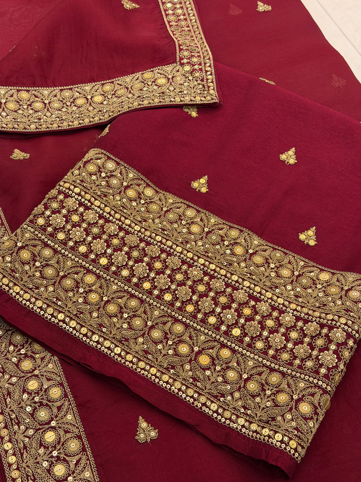 Ruby Royale – Sabya-Inspired Luxury Bridal Suit