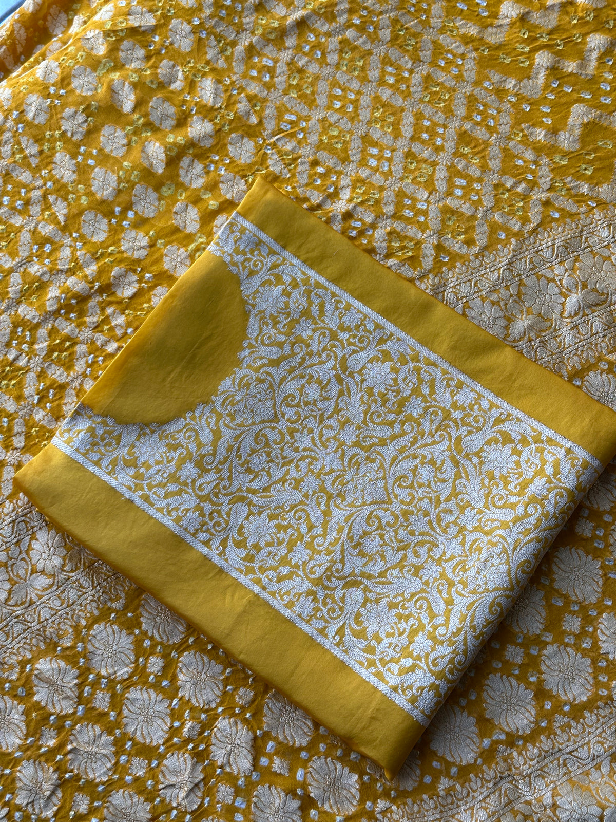 Pure Silk Khaddi Embroidered Suit with Banarasi Gharchola Dupatta