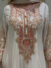 Hand-Embellished Chinnon Anarkali Set