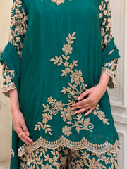 Hand-Embellished Chinnon Sharara Set