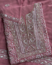 Blush Rose Hand-Embroidered Festive Suit Set