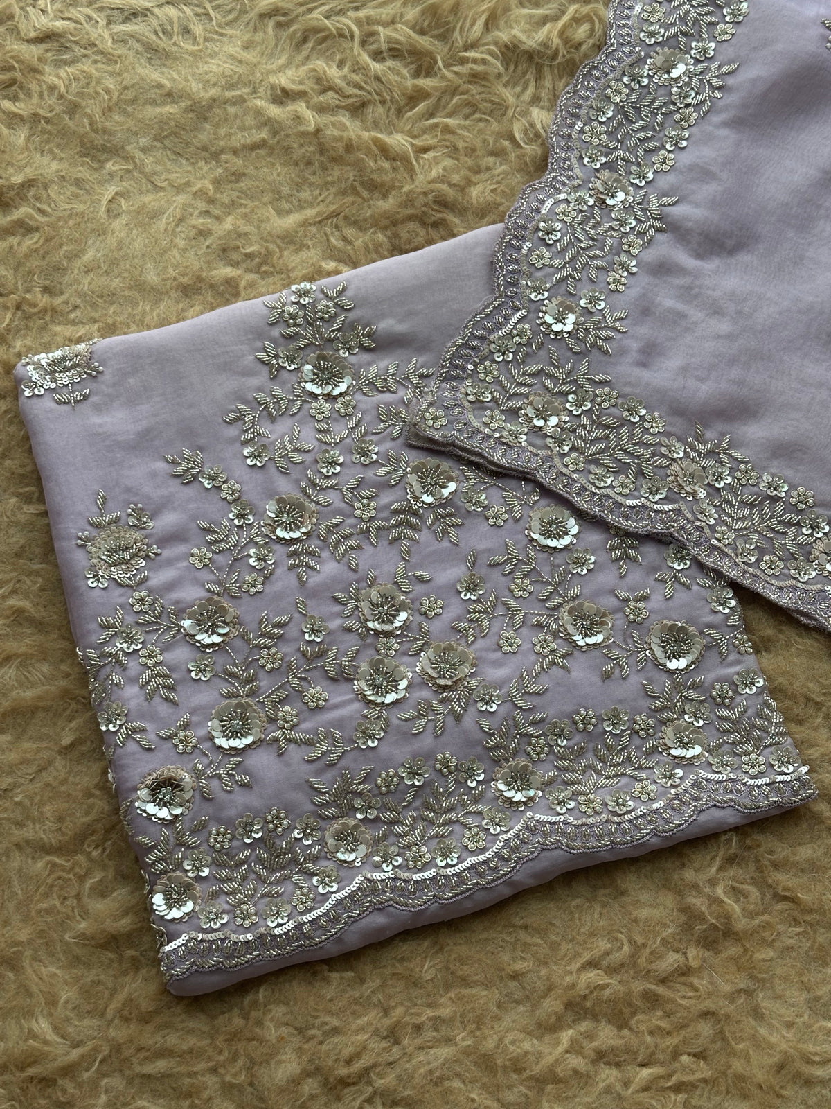 Celestial Bloom Embroidered Suit Set
