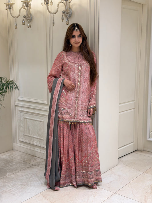 Noor-e-Gota Crepe Gharara Set