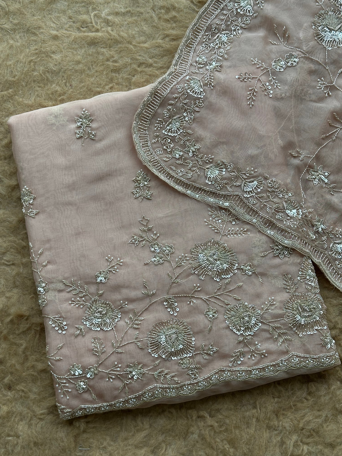 Classic Floral Embroidered Suit
