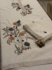 Pure Mull Appliqué Embroidered Suit Set