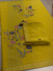 Pure Mull Appliqué Embroidered Suit Set