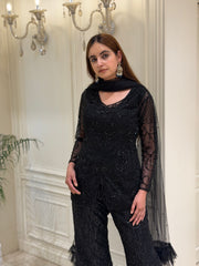 Cutdana & Sequin Embellished Net Co-ord Set
