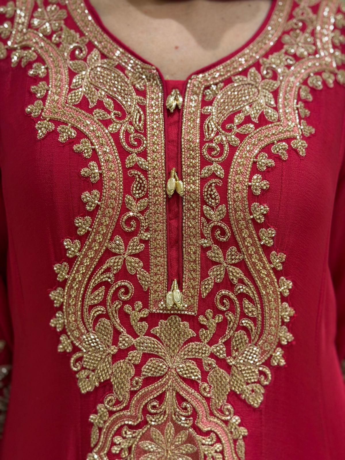 Cutdana Embellished Chinon Anarkali Set