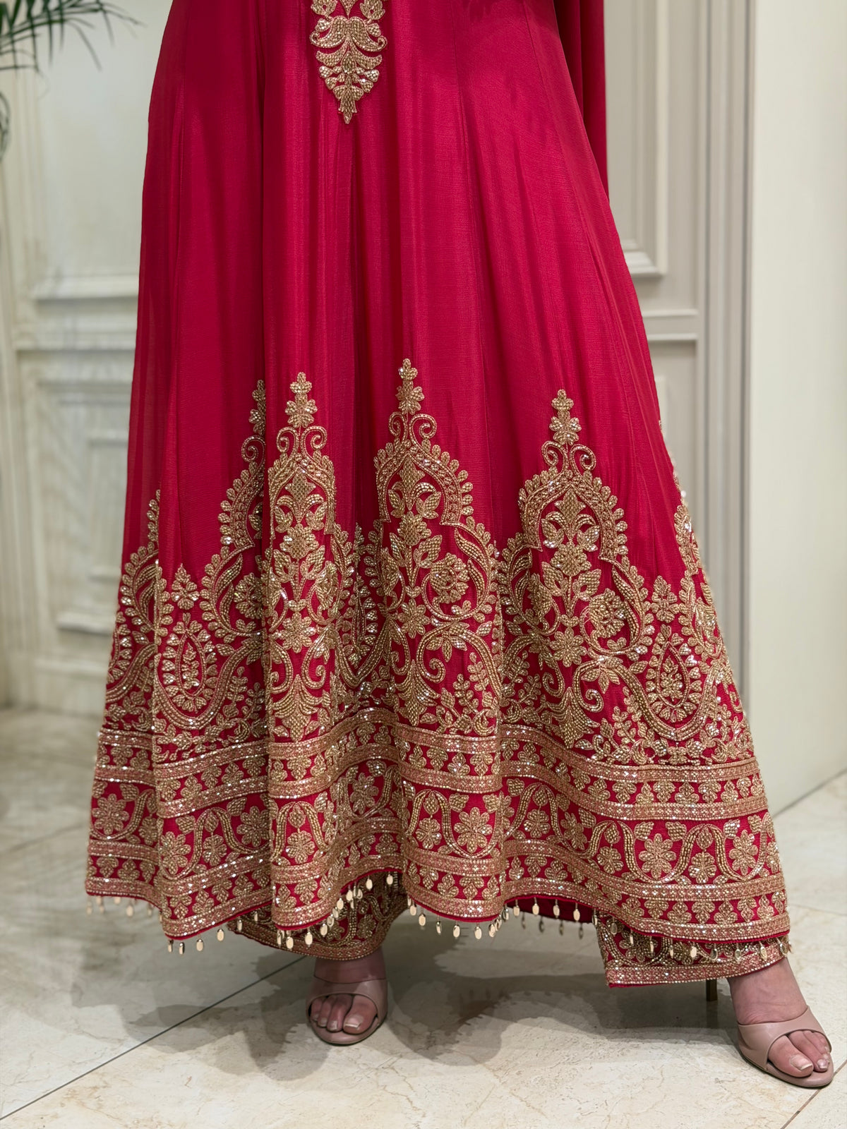 Cutdana Embellished Chinon Anarkali Set