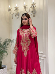Cutdana Embellished Chinon Anarkali Set