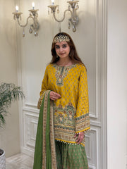 Pearl Mirage Crepe Gharara Set