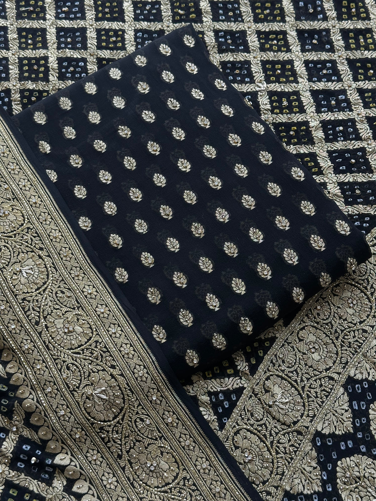 Handloom Zari Dabka Kadhana Suit Set