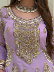 Lavender Royale Luxury Georgette Gharara Set