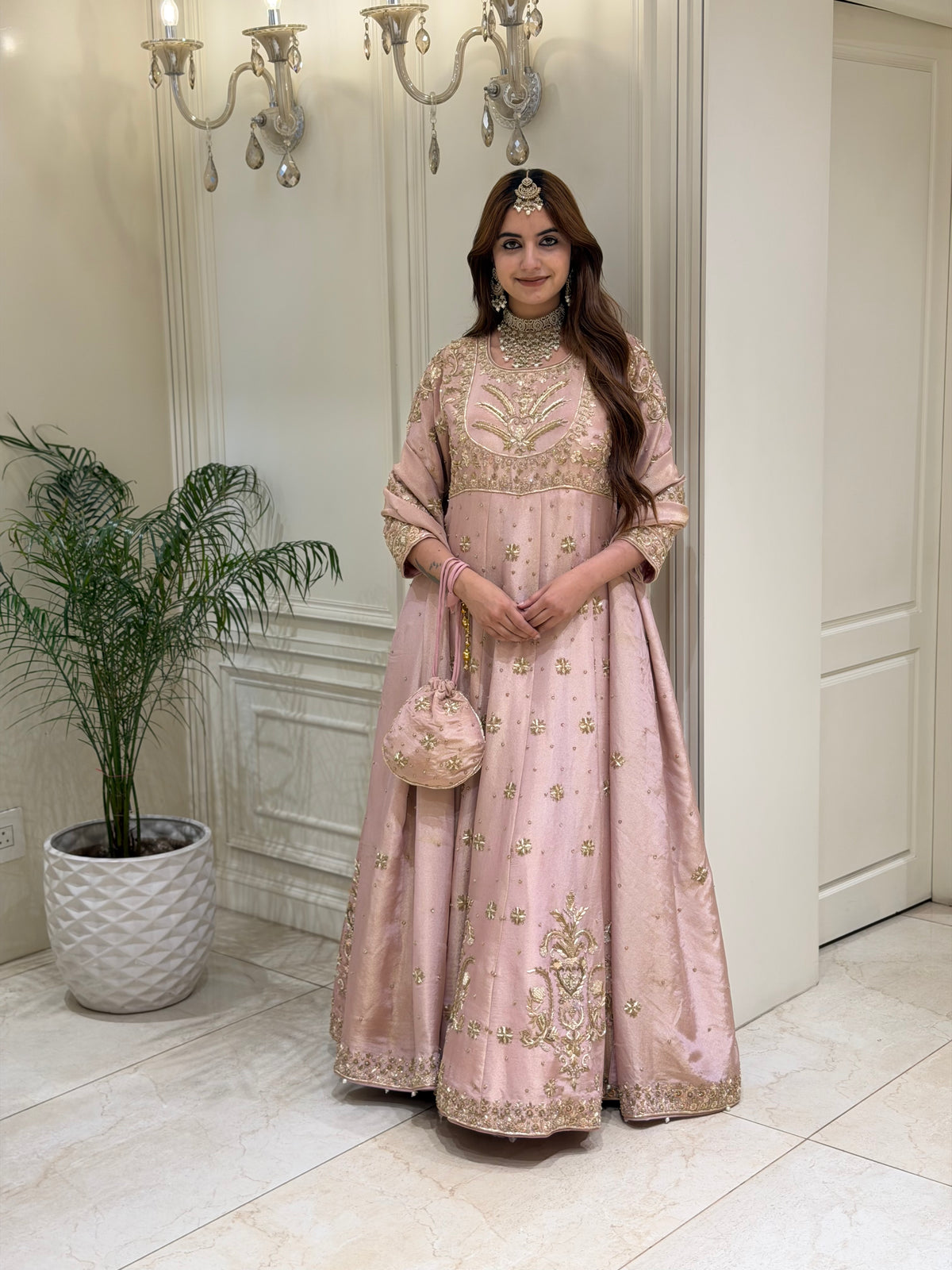 Blush Royale Tissue Silk Luxury Anarkali