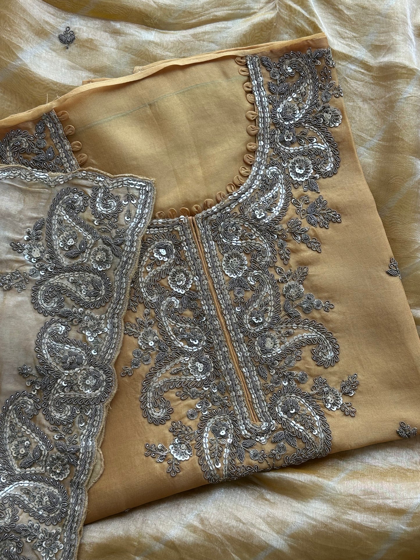 Zar Gul Mustard Tissue Ensemble