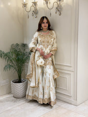 Ivory Gold Sharara Set