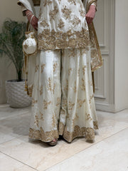 Ivory Gold Sharara Set