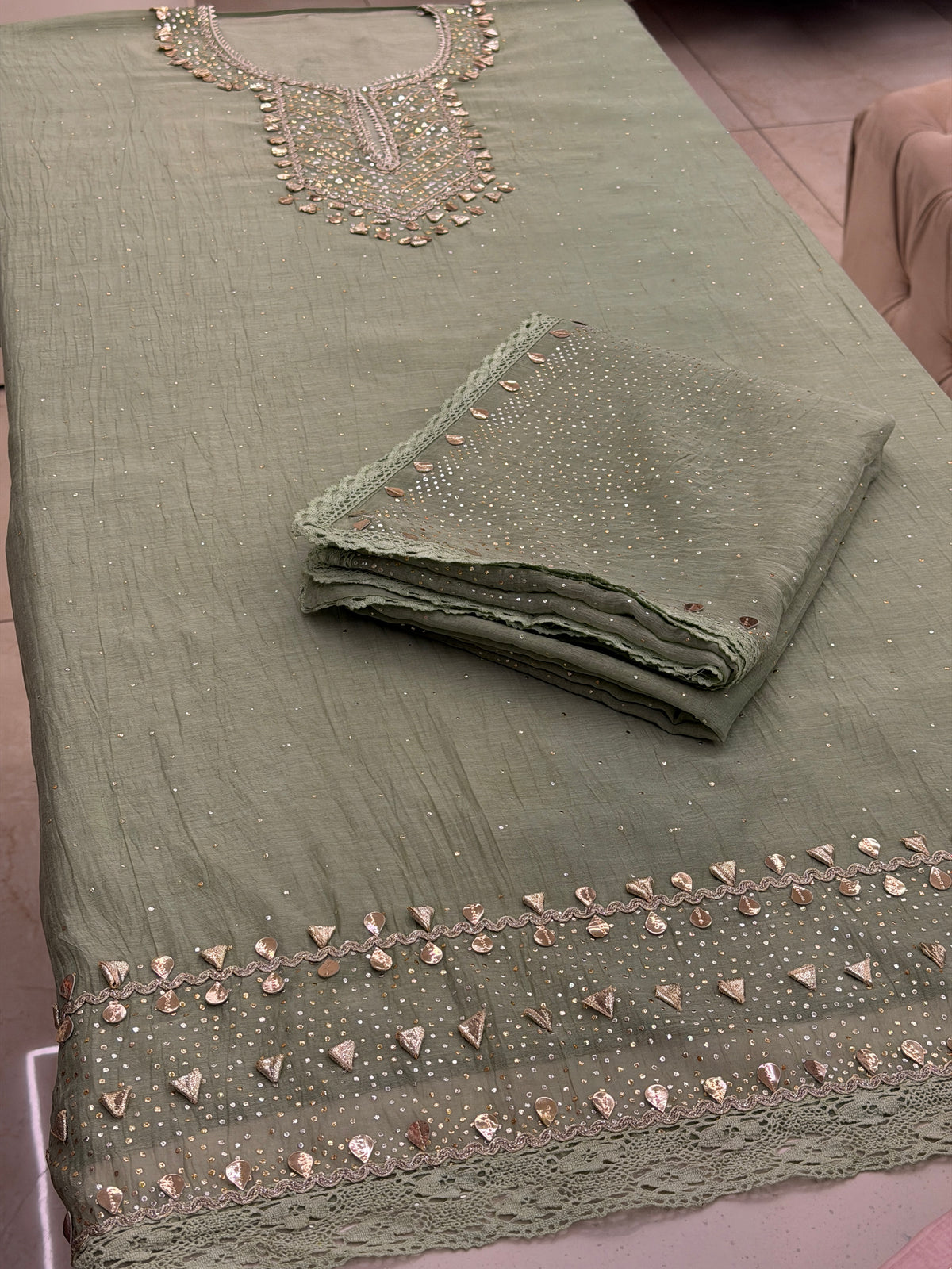 Pure Mull Gota Pitta Luxury Suit Set