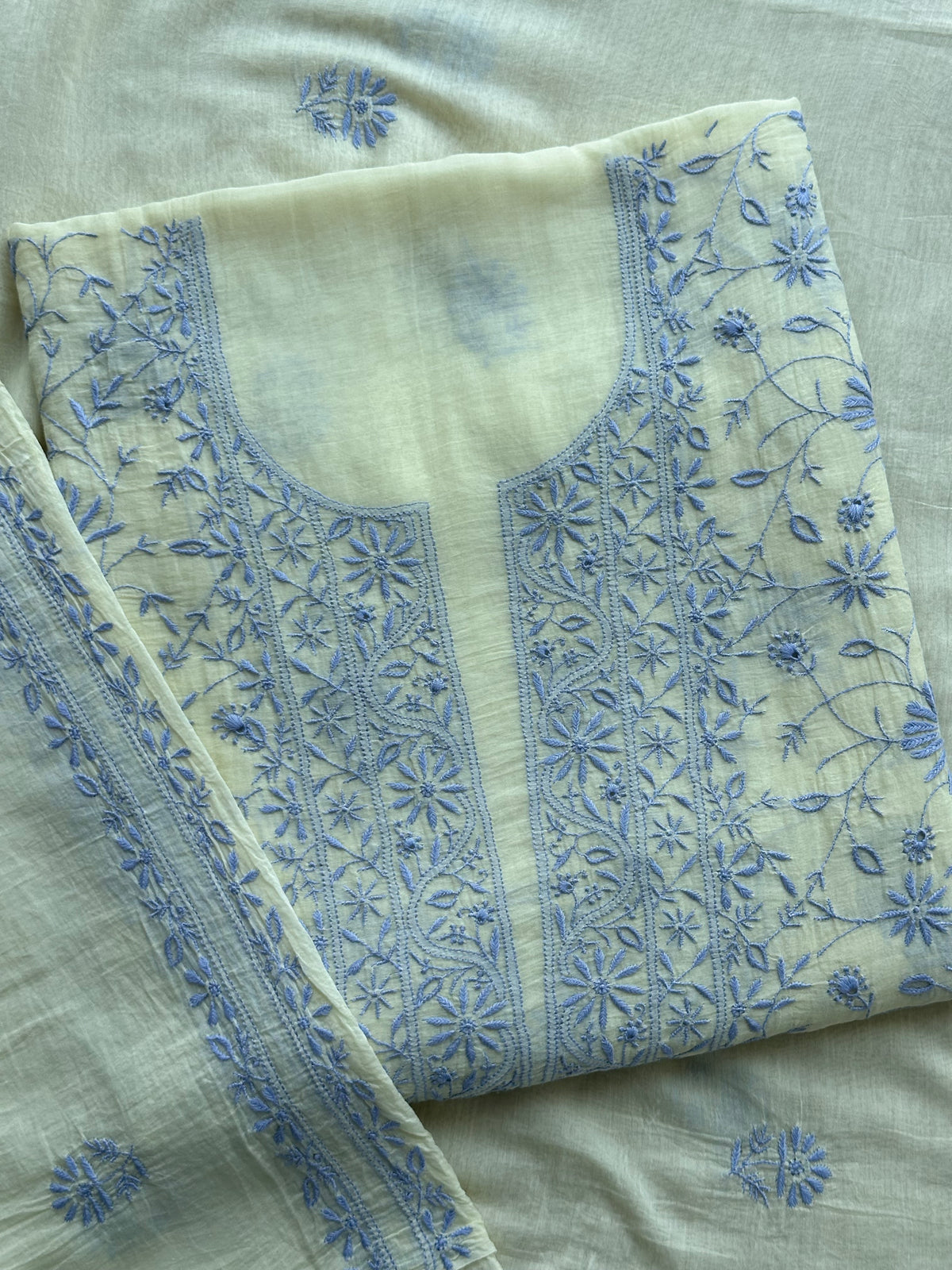 Gulbahar Pure Mull Chikankari Suit Set
