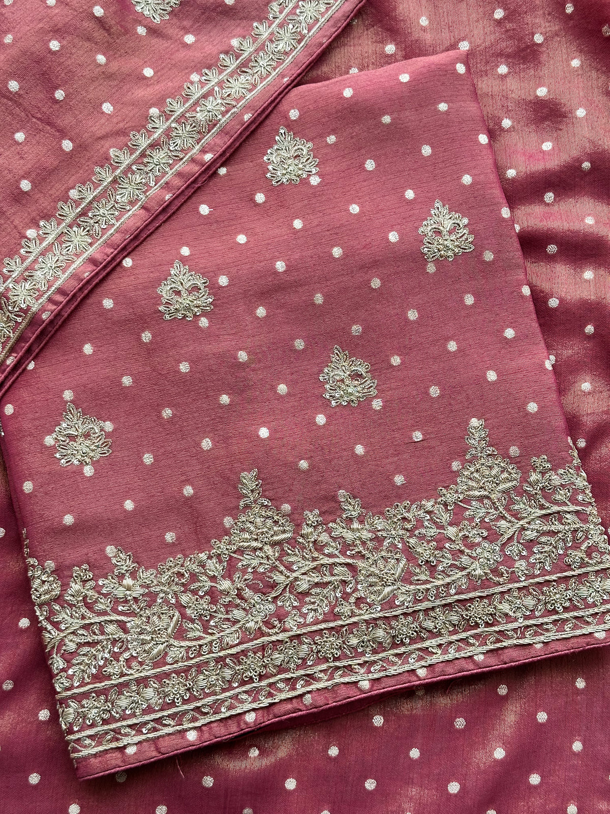 Mehr-e-Zar Luxury Tissue Silk Suit Set