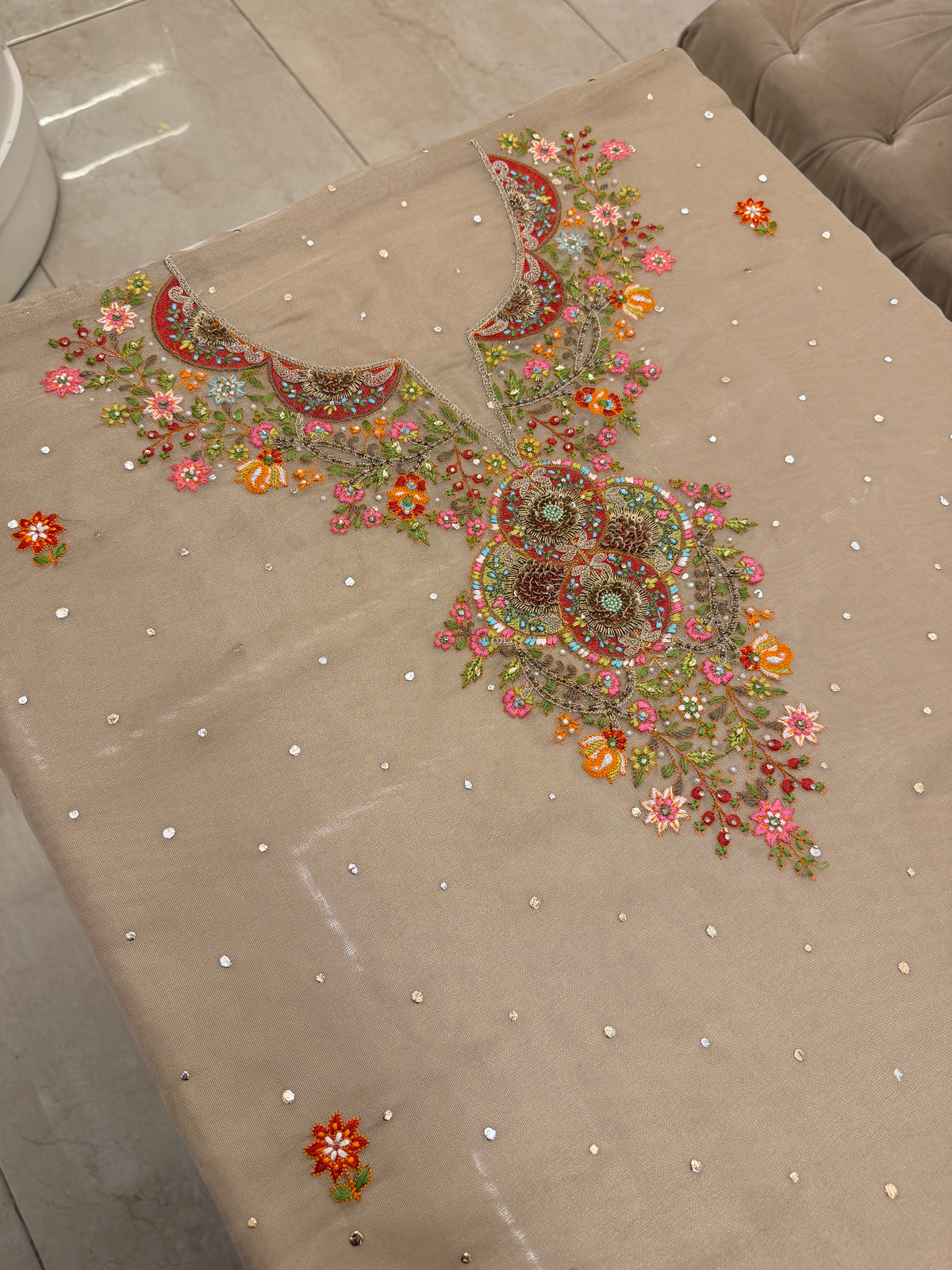 Luxury Tissue Silk Embroidered Suit Set