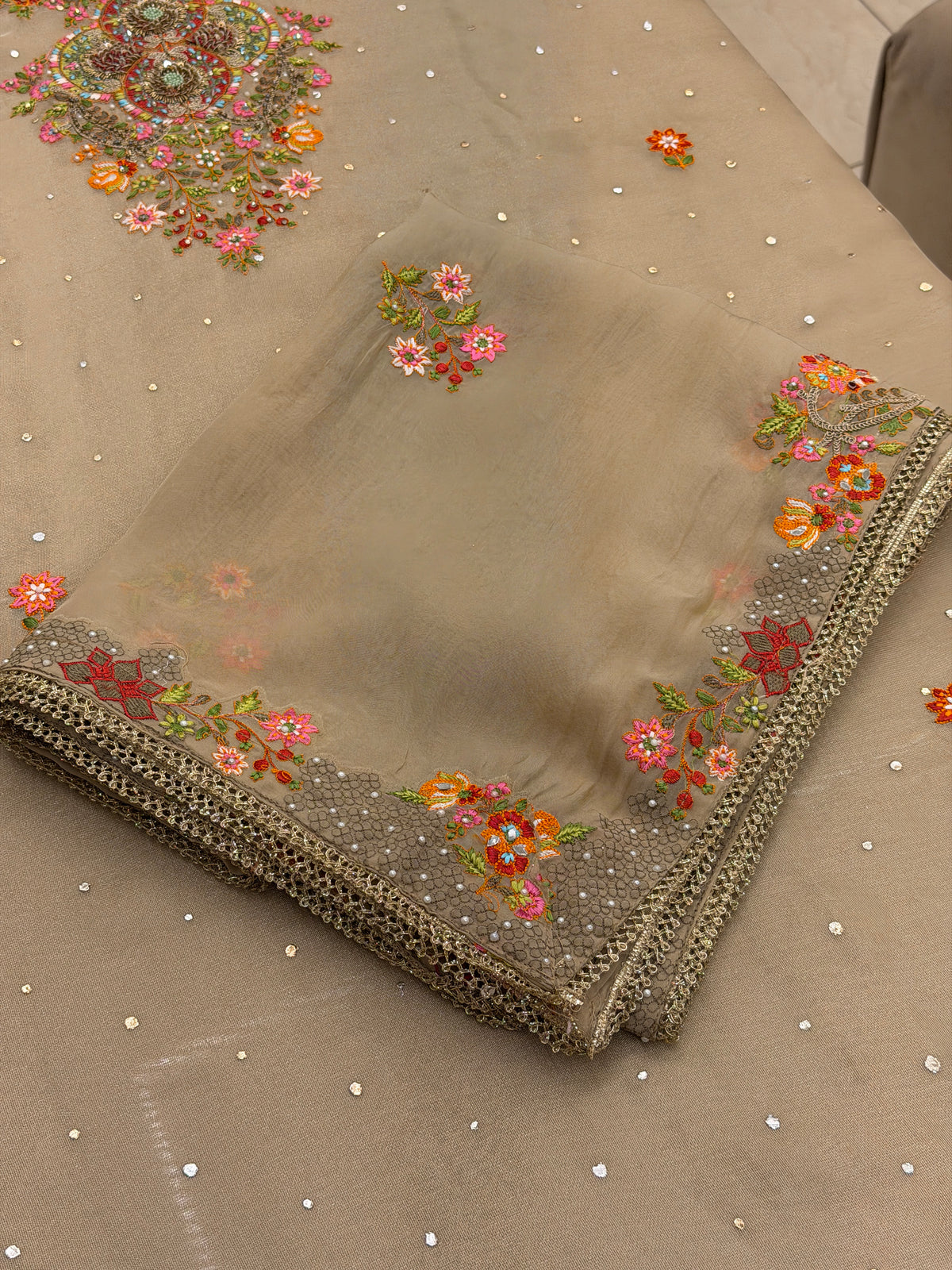 Luxury Tissue Silk Embroidered Suit Set