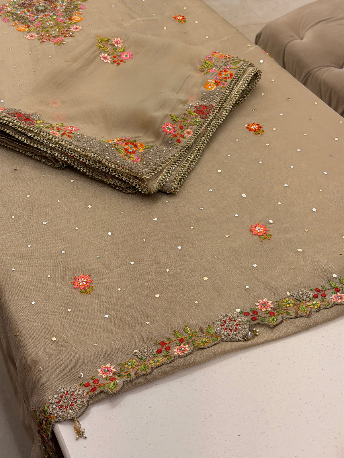 Luxury Tissue Silk Embroidered Suit Set