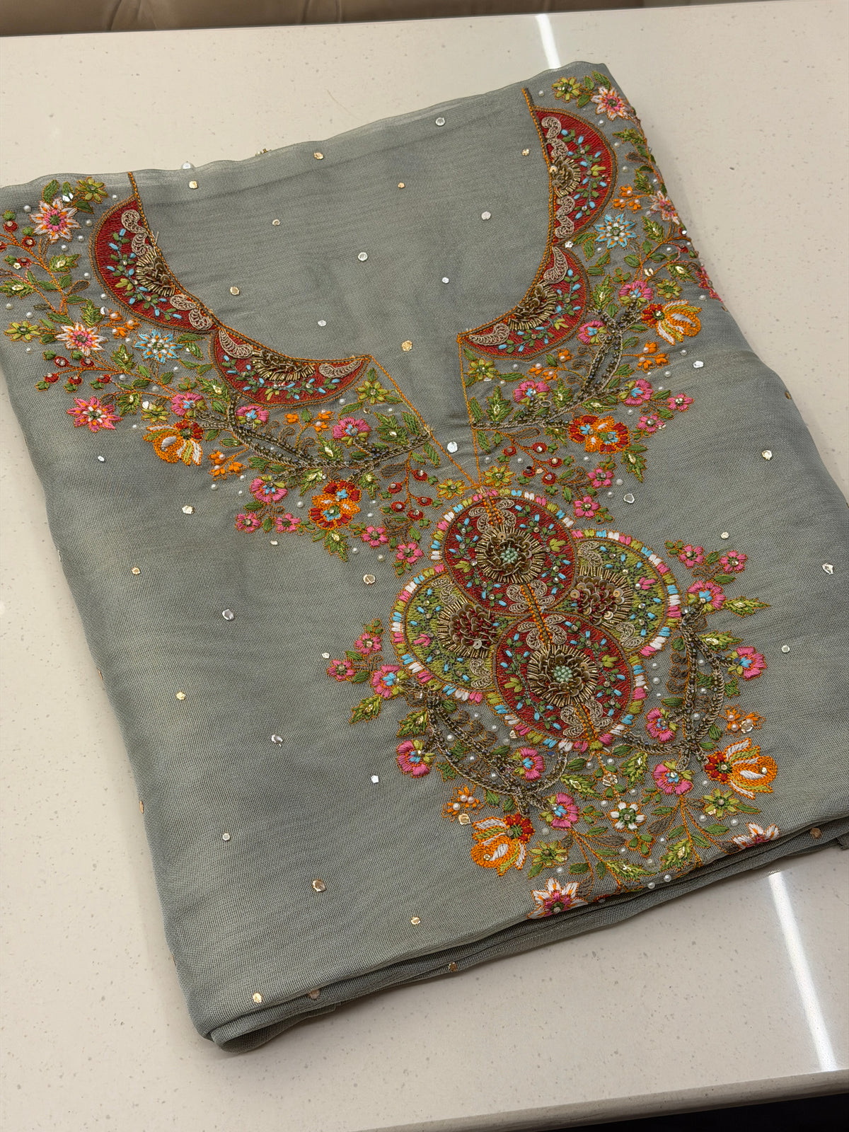 Luxury Tissue Silk Embroidered Suit Set