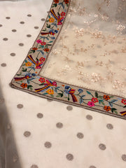 Noor-e-Parinda Ivory Organza Luxury Formal Suit