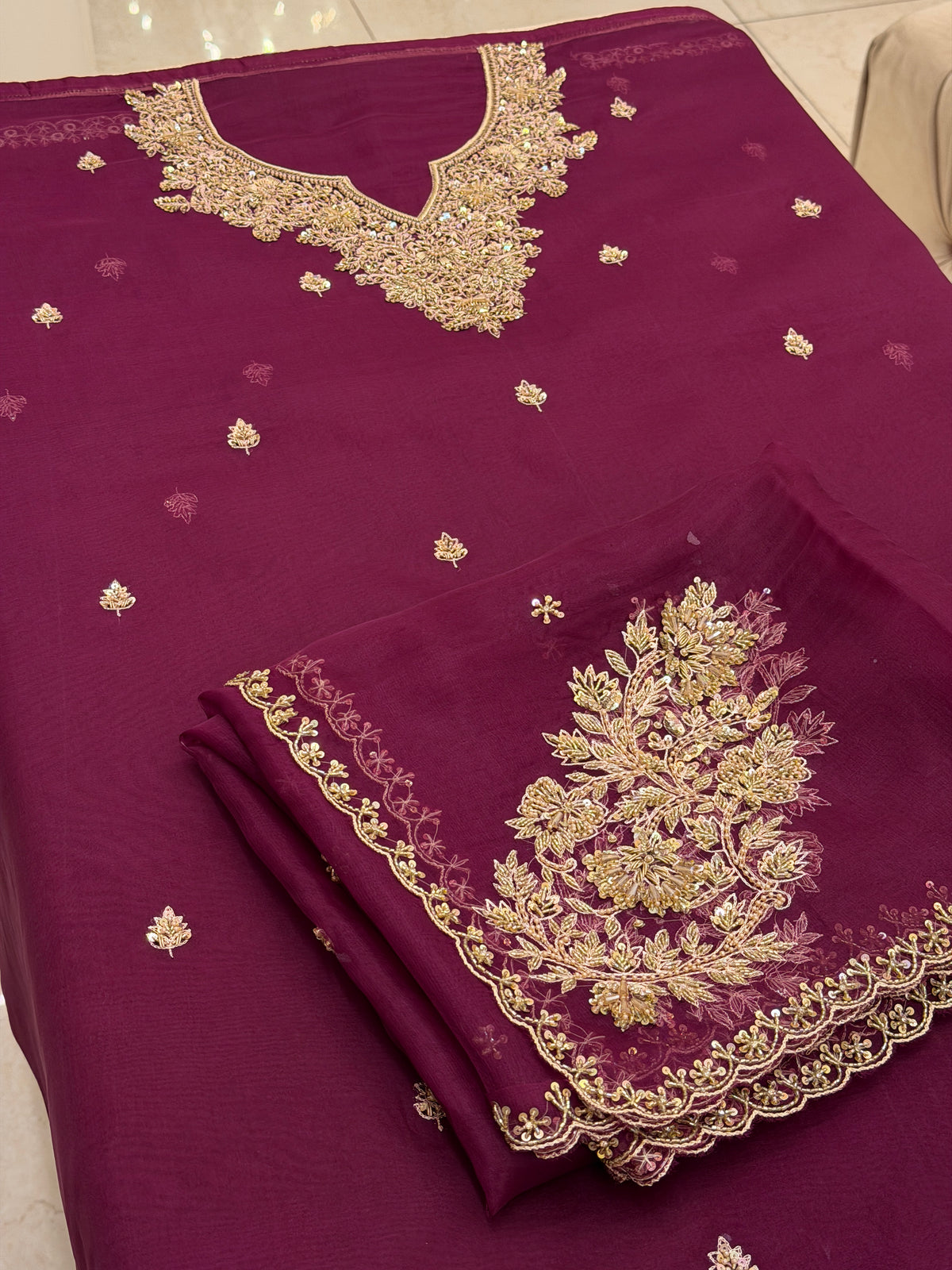 Noor-e-Zardozi Luxury Organza Silk Suit
