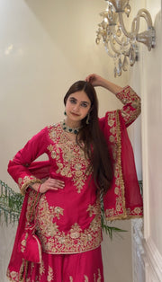 Heavy Zari & Sequins Embroidered Sharara Set