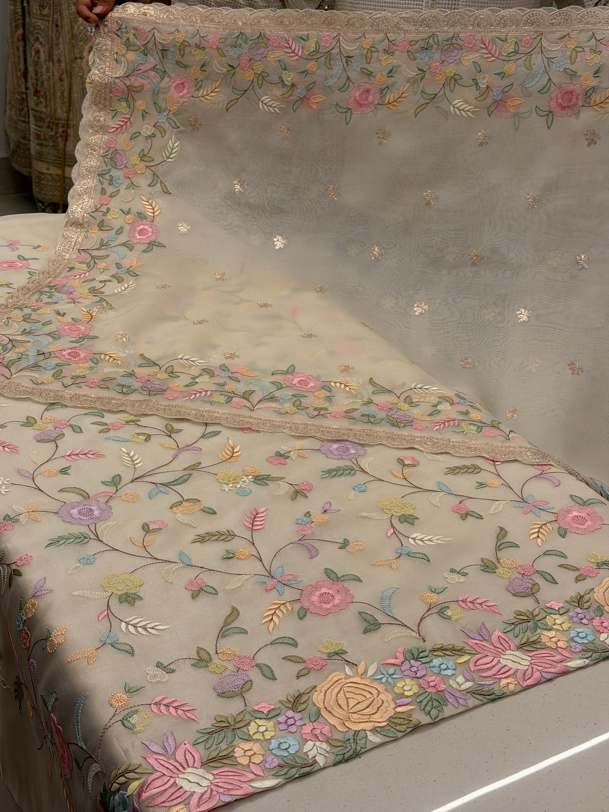 Rosé Meadow – Multicolour Floral Embroidered Suit