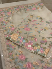 Rosé Meadow – Multicolour Floral Embroidered Suit