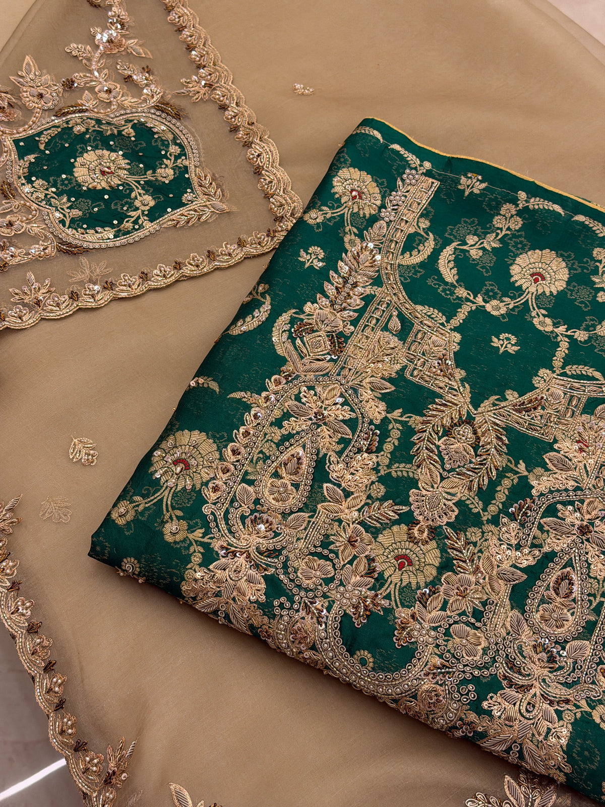 Zarq-e-Mehfil – Royal Zardozi Embroidered Silk Ensemble