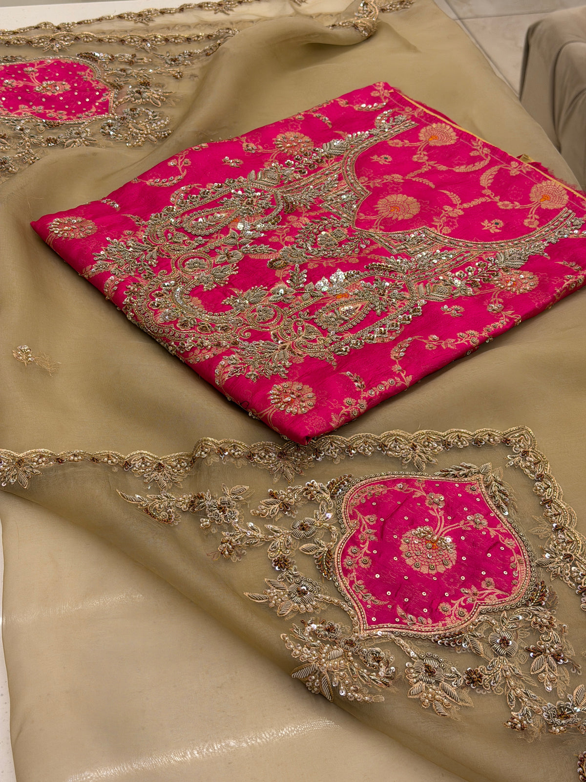 Zarq-e-Mehfil – Royal Zardozi Embroidered Silk Ensemble
