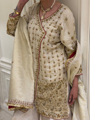 Noor-e-Mahveen Tissue Silk Zardozi Sharara Set