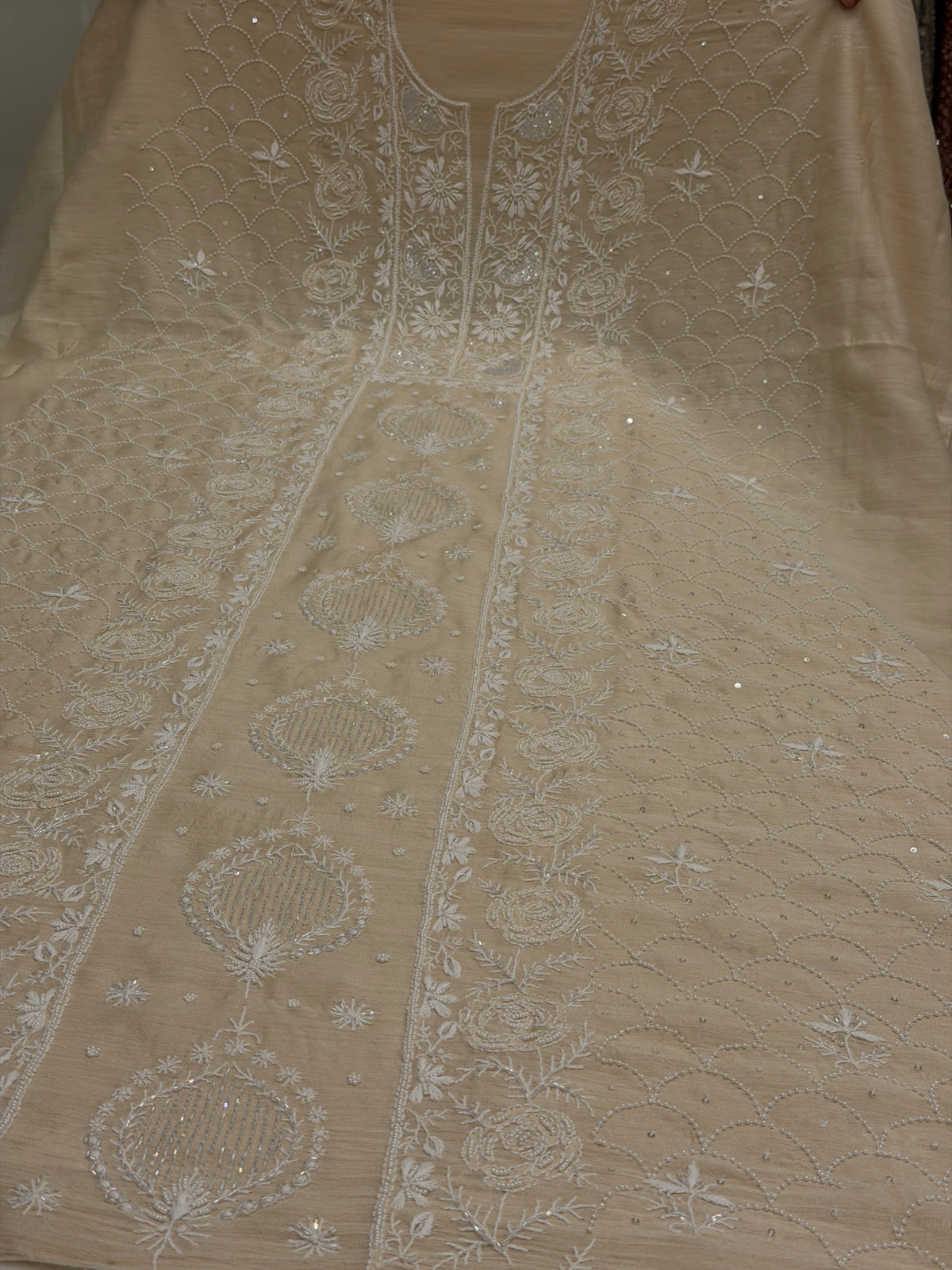 Noor-e-Ivory Monga Chikankari Luxury Formal