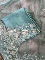 Soft Pastel Floral Embroidered Party Wear Suit