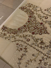 Elegant Ivory Festive Suit With Rich Handwork