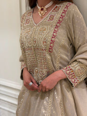 Noor-e-Meher Tissue Silk Shalwar Set