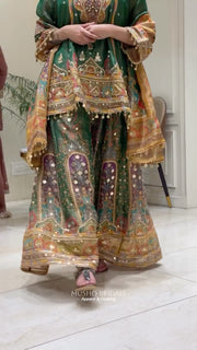 Mehr-e-Gul Tissue Sharara Set