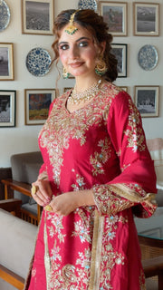 Luxury Pure Tussar Silk Sharara Set