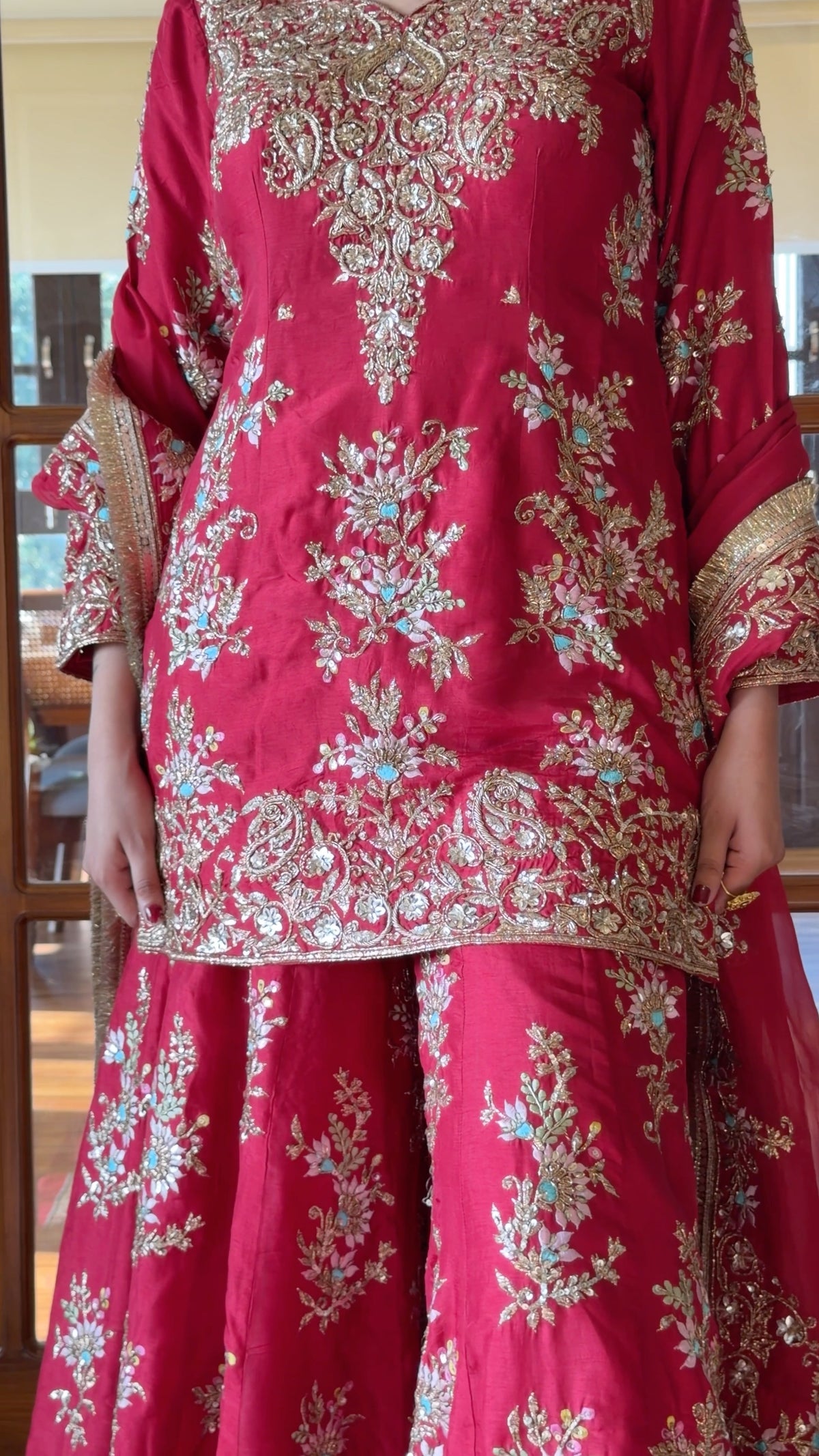 Luxury Pure Tussar Silk Sharara Set